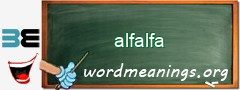 WordMeaning blackboard for alfalfa